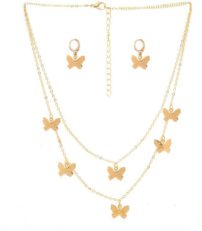 Metal, Brass, Stone, Crystal, Zinc, Alloy Gold-plated Gold, White Jewel Set  (Pack of 1)