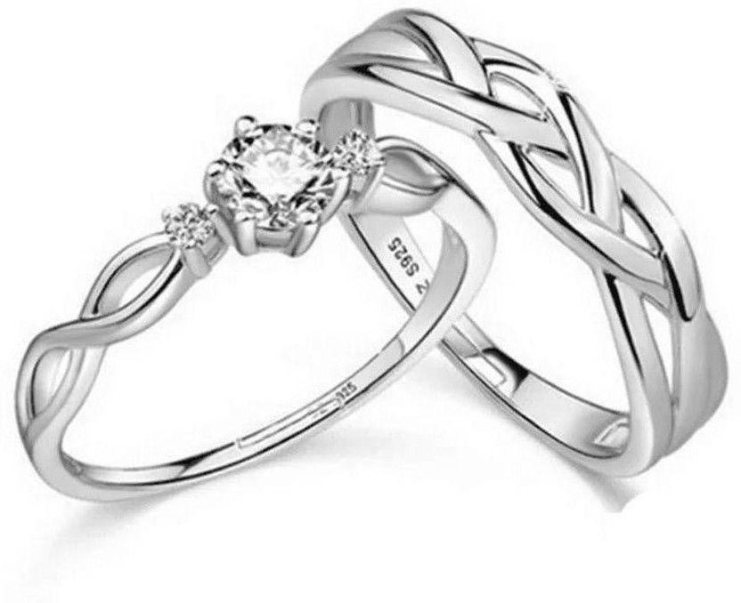 Silver Diamond Ring Set