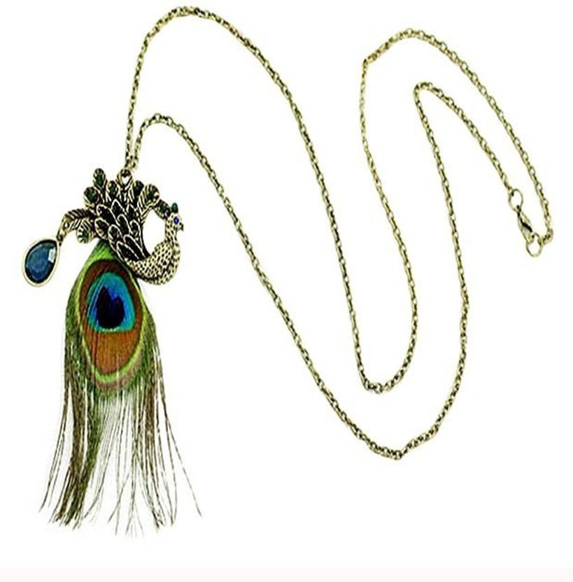 Awsome Peacock Feather Alloy Pendant