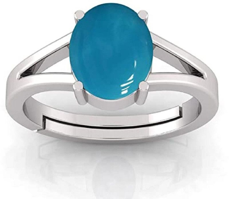 Turquoise Firoza Stone Ring For Men and Women's. Silver Turquoise Silver Plated Ring