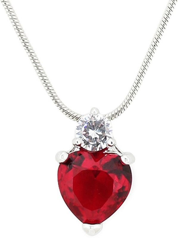 Red Heart Infinity 's Day Love CZ pendant Necklace Chain Silver Zircon Alloy Pendant