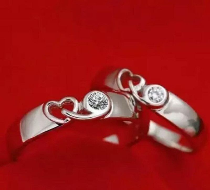 Couple Rings for Girls & Boys Alloy Silver Plated Ring Set
