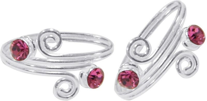 Pretty Pink Silver Toe Ring