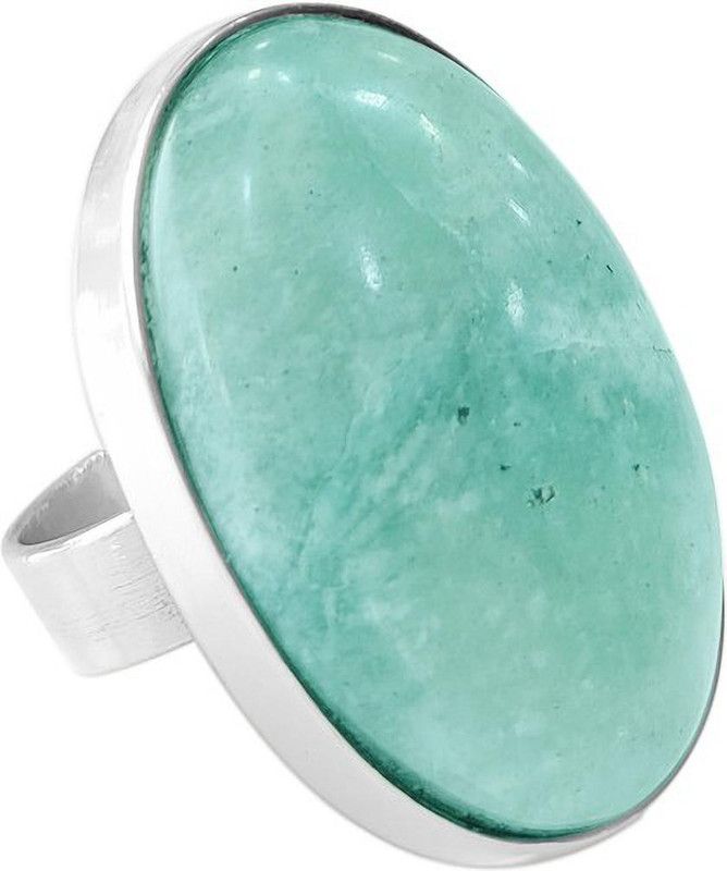 Amazonite Natural Oval Shape Crystal Adjustable Stone Finger Ring Jewellery Stone Ring