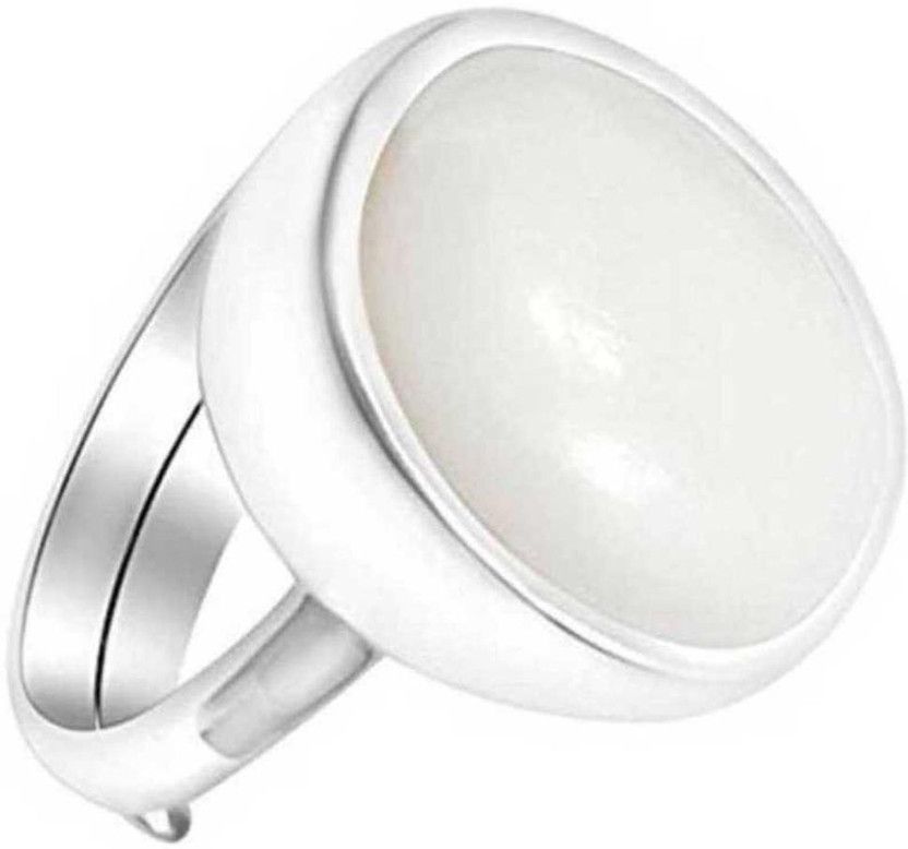 Original & Natural 6.25 ratti Certified Opal Stone Ring... Alloy Opal Silver Plated Ring