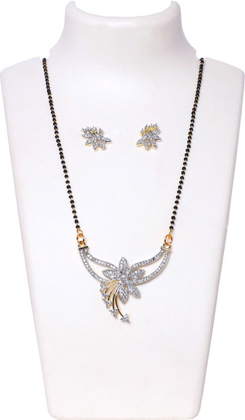 Brass Gold-plated Black, White, Gold Jewel Set  (Pack of 1)