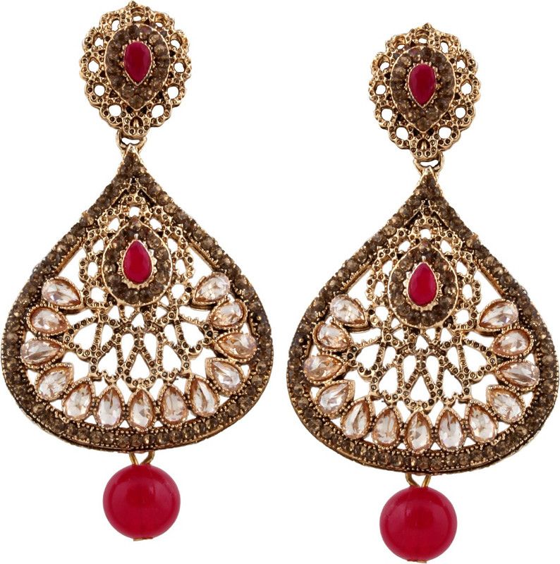 9308 Ruby Brass Drops & Danglers