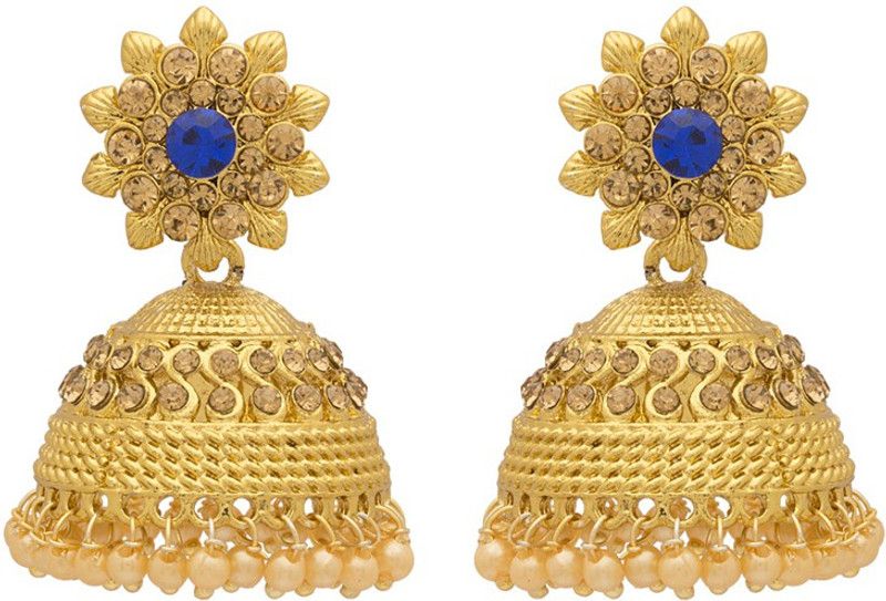 Artificial Classic Textured Crystal Alloy Jhumki Earring