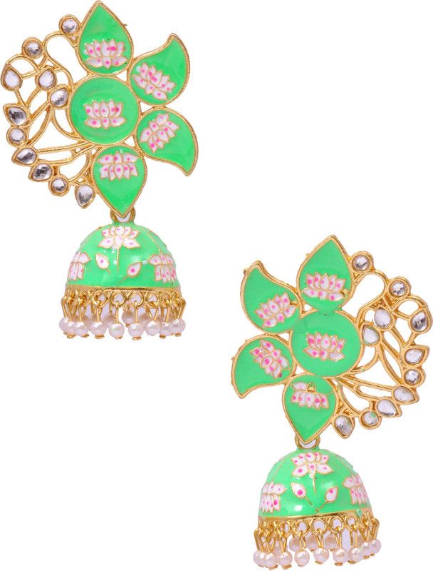 Meenakari Jhumki/Jhumka Alloy Jhumki Earring
