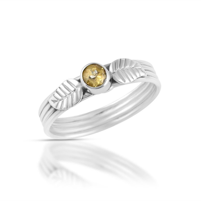 Silver Citrine Silver Plated Ring