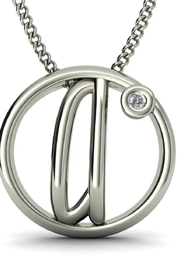 a NAMED PENDANT Sterling Silver Cubic Zirconia Metal Pendant