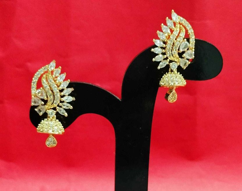 svr fancy ear rings for women Cubic Zirconia Alloy Jhumki Earring