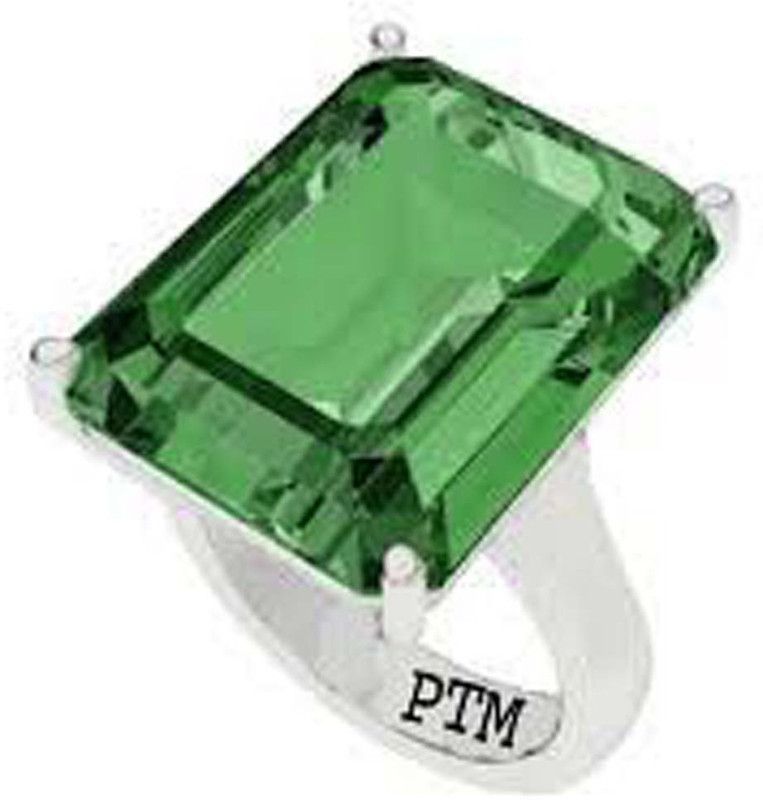 Natural Emerald (Panna) Gemstone 7.25 Ratti or 6.60 Carat for Male and Female Sterling Silver Ring