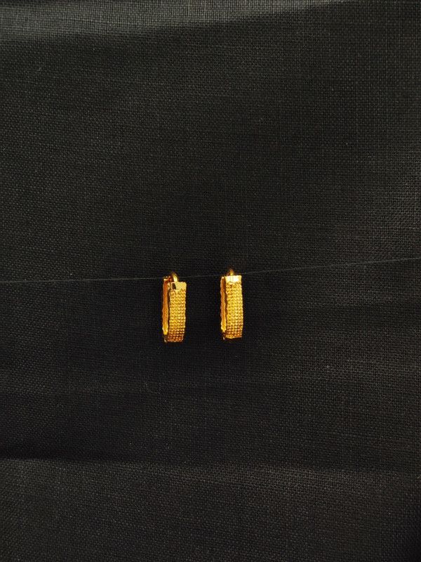 Gold Plated Amrecian Diamond Bali Earrings CA_E_30 Alloy Huggie Earring