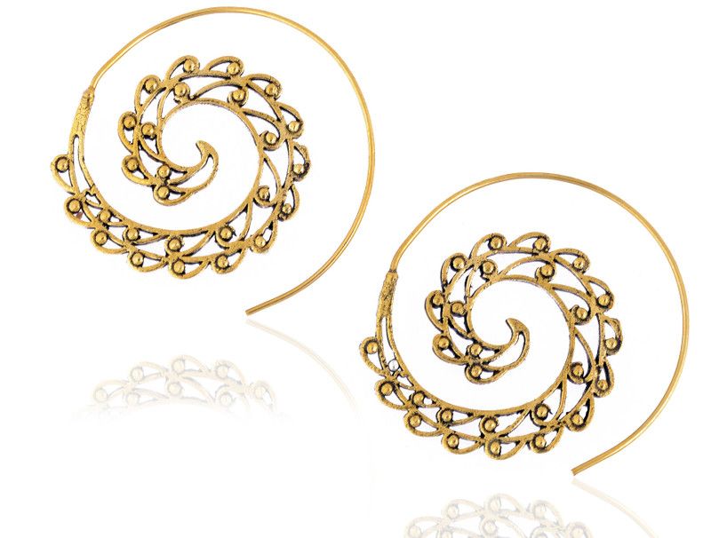 Boho Swirl Brass Drops & Danglers