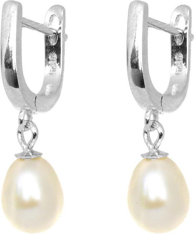 Pure freshwater pearl dainty dangler earrings Pearl Sterling Silver Earring Set