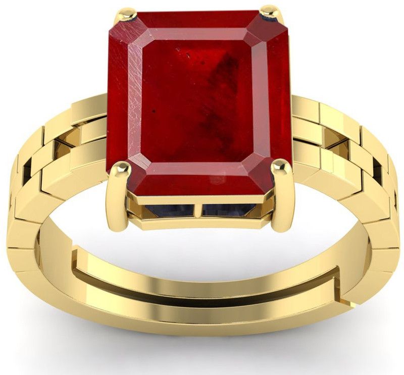 8.00 Ratti/7.25 Carat Natural Ruby/Manik Panchdhatu Gemstone Gold Ring For Women Metal Ruby Gold Plated Ring