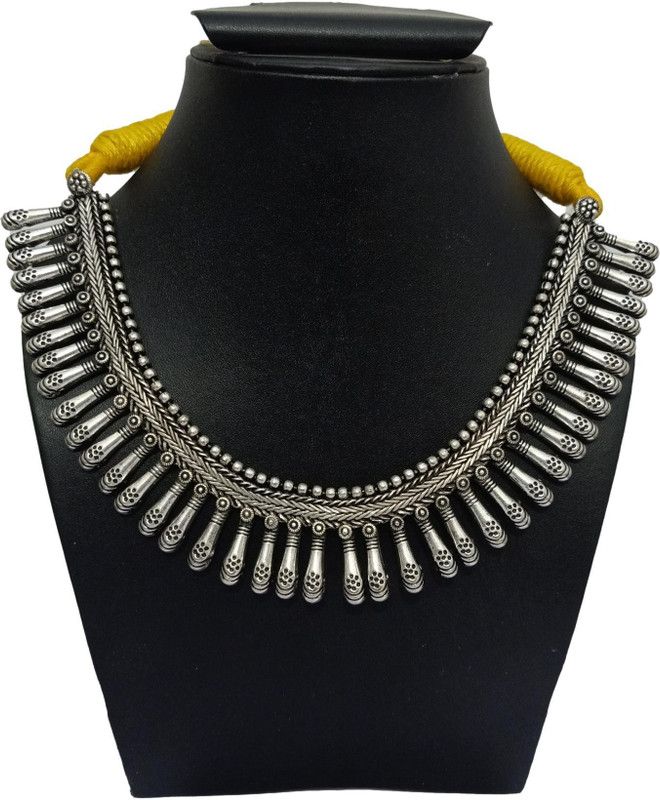 Oxidized Antique Necklace Brass Plated Metal Necklace