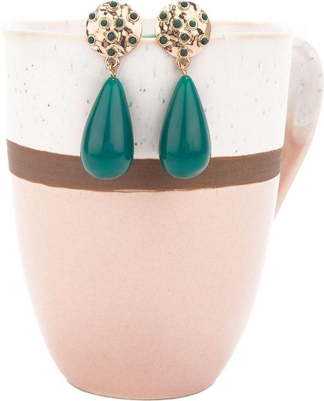 Classy Green and Gold Toned Alloy Drops & Danglers