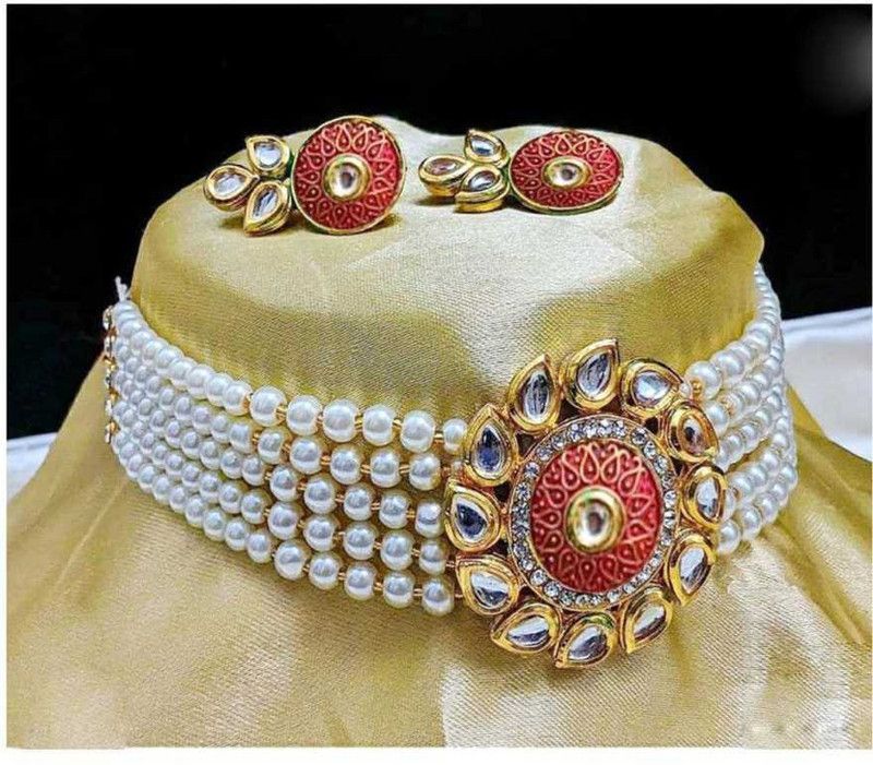 Mother of Pearl Jewel Set  (Red, White)
