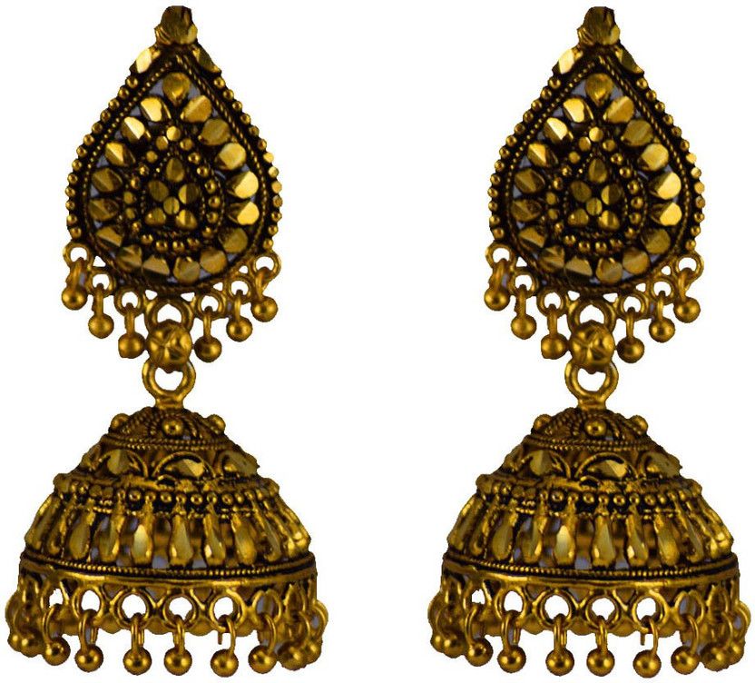 Pourni exclusive Designer Antique Jhumka Earring - PRER136 Copper Jhumki Earring