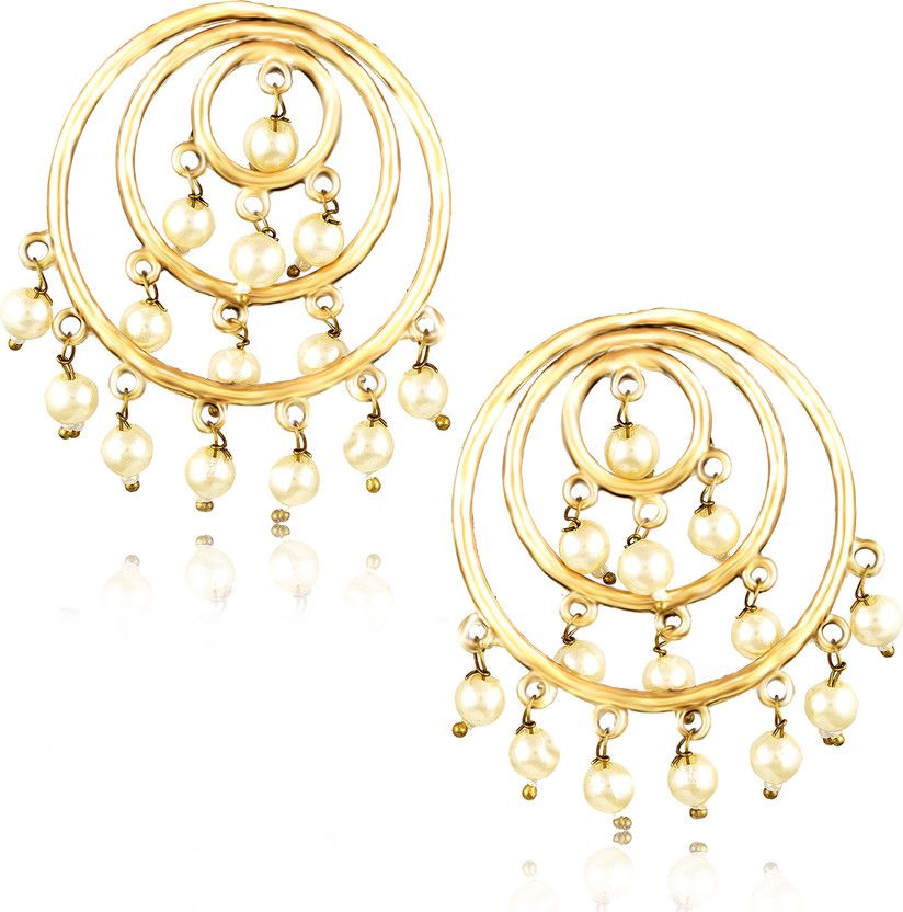 jhumki earrings-214 Cubic Zirconia, Beads, Pearl Copper, Crystal Drops & Danglers, Jhumki Earring