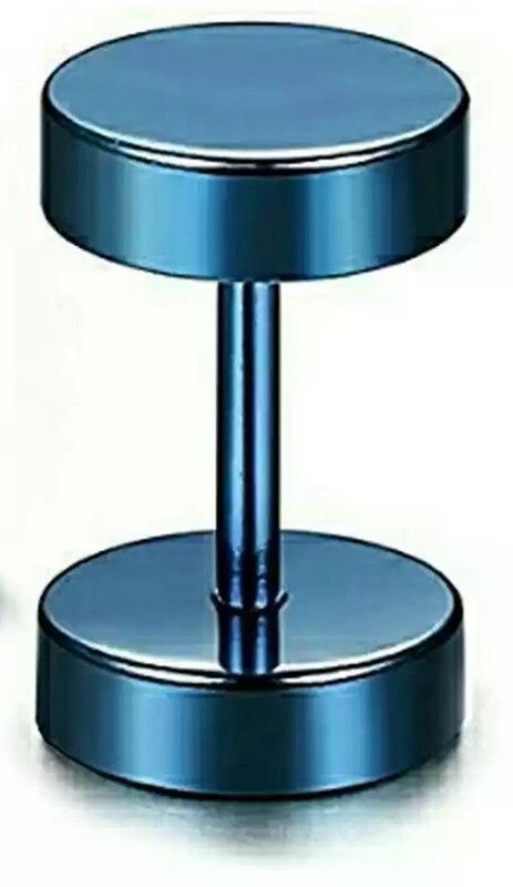 Blue Color Piercing Dumbell Earring for Men/Boys/Girls/Women/Unisex ( 1 Pcs ) Metal Stud Earring