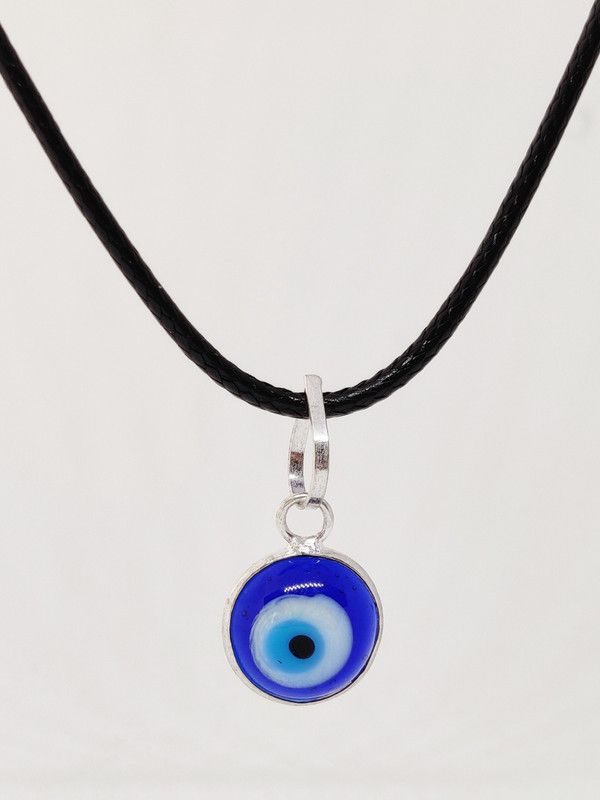 Evil eye pendant necklace - silver tone Metal, Stone Locket