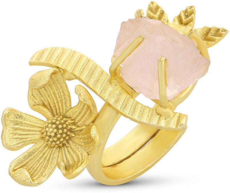 Stylish Gold Plated Floral Ring Alloy Gold Plated Ring