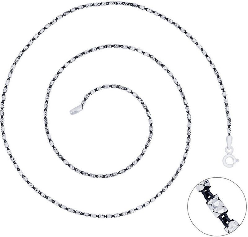 Textured Midnight Black Rhodium Rhodium Plated Sterling Silver Chain