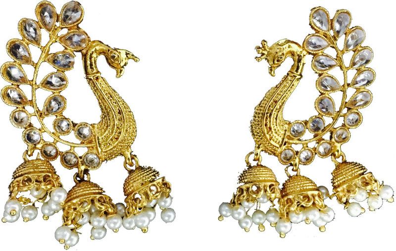 Peacock Earrings Alloy Jhumki Earring