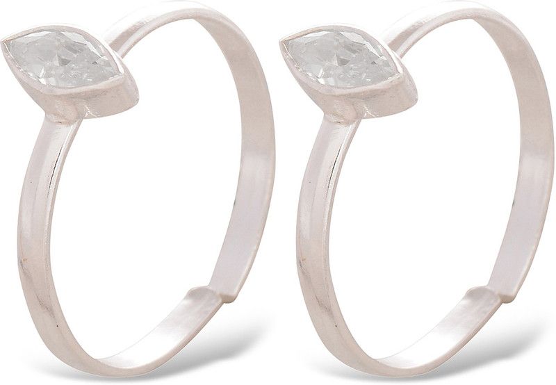 Silver Cubic Zirconia Sterling Silver Plated Toe Ring