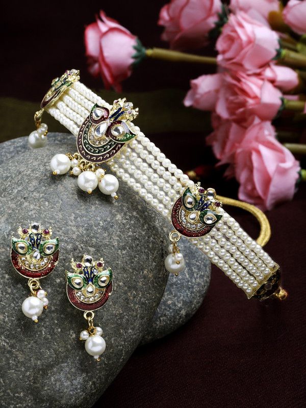Brass, Alloy Gold-plated Multicolor Jewel Set  (Pack of 1)