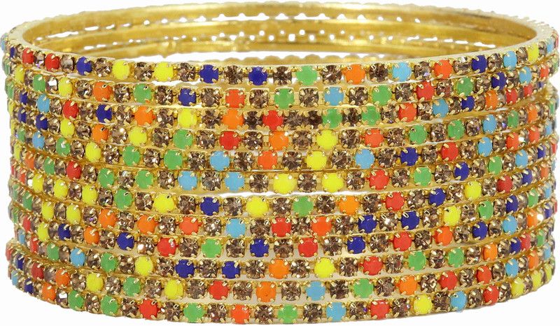 Metal Agate Bangle Set  (Pack of 12)