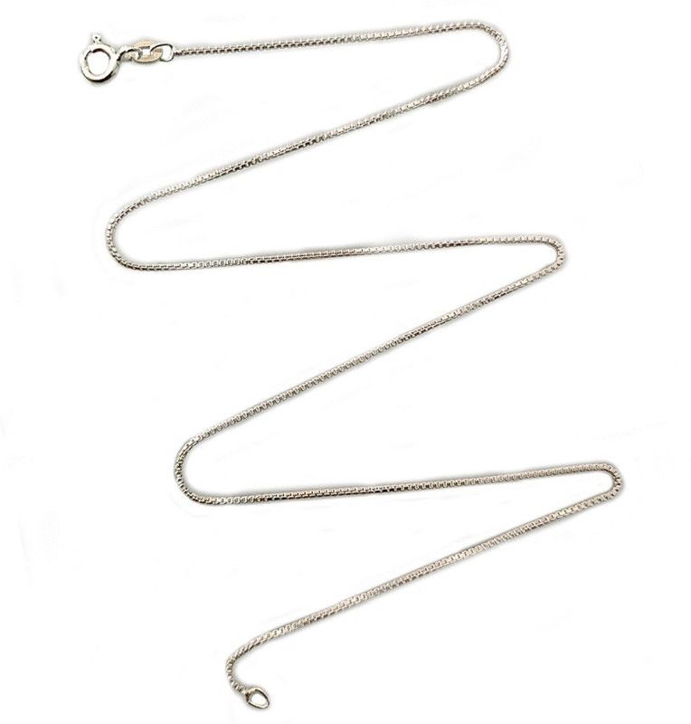 16 Inches Very Sleek Box Design Pure 92.5 Sterling Silver Chain