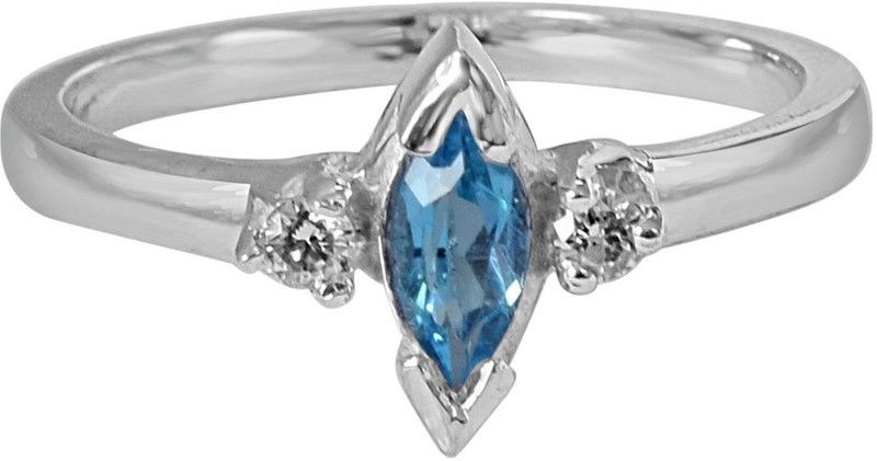 Blue Sky Sterling Silver Diamond, Topaz Ring