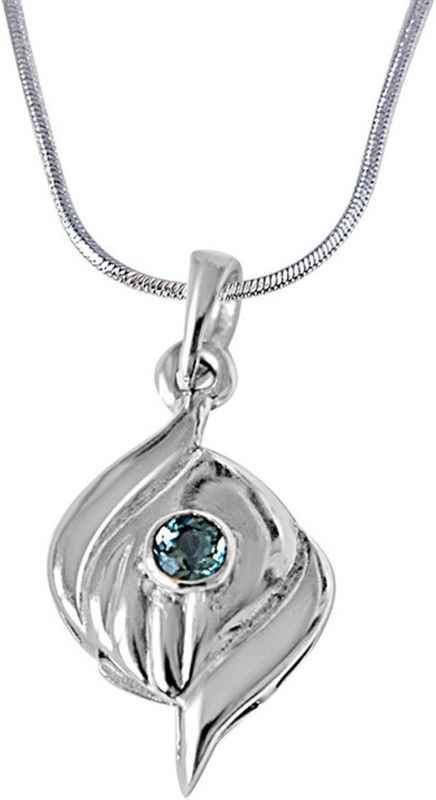 Charming Curve - Blue Topaz 925 Sterling-Silver Pendant with Chain Topaz Sterling Silver Pendant