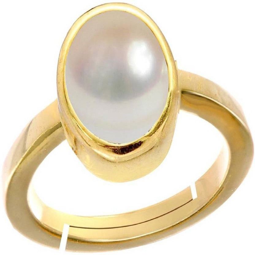 Certified Moti 4.8 cts or 5.25 ratti Stunning Metal Pearl Ring
