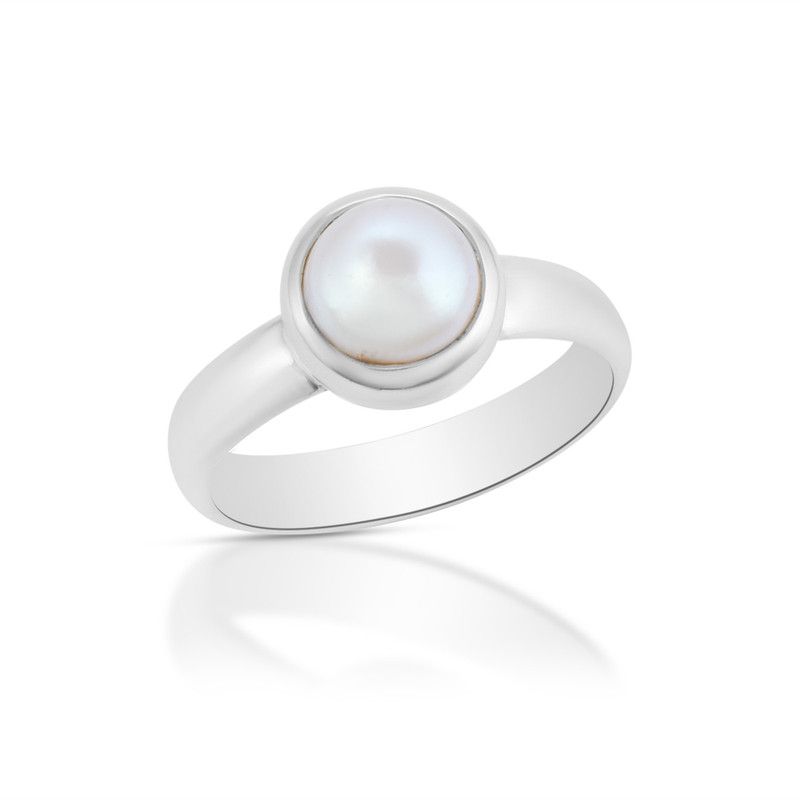 Silver Pearl Silver Plated Ring