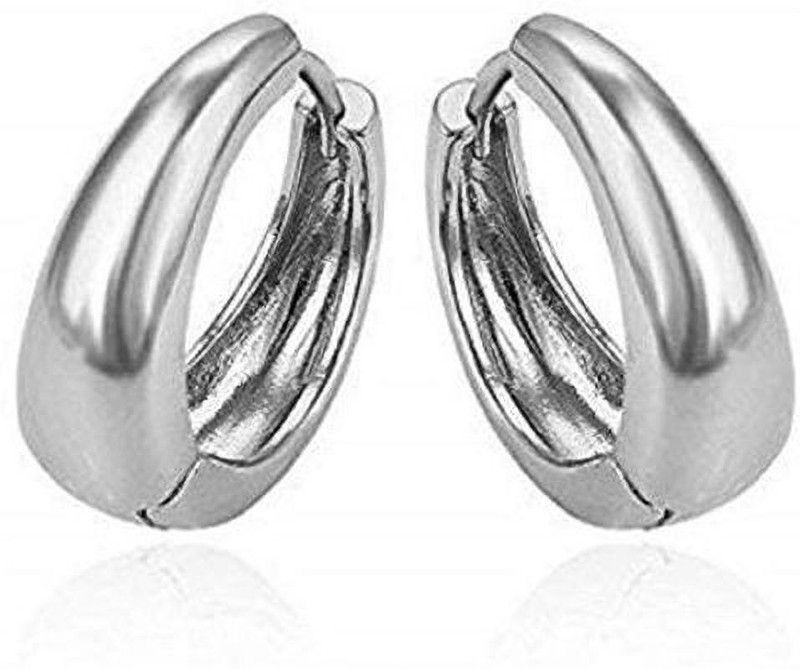 Kaju Bali Salman Khan Bollywood Silver Hoop Earrings for Men and Boys Metal Clip-on Earring