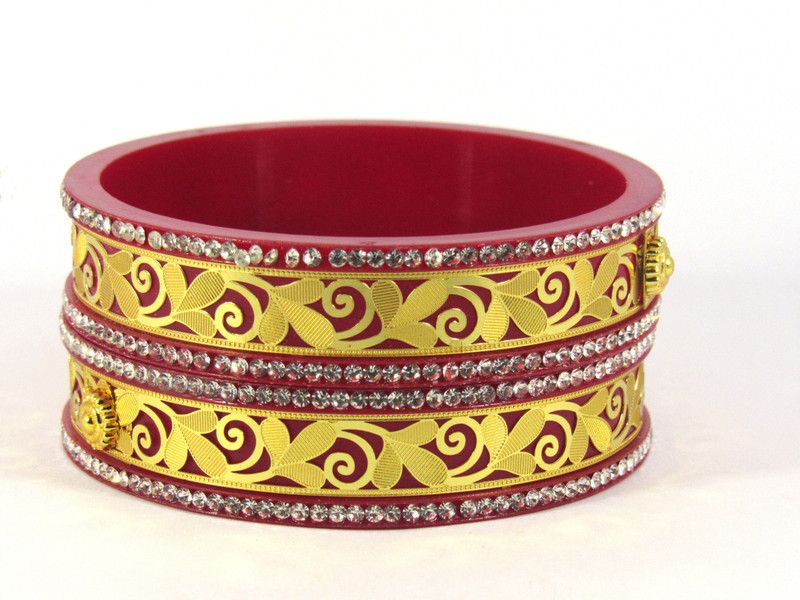 Plastic Gold-plated Bangle Set  (Pack of 2)