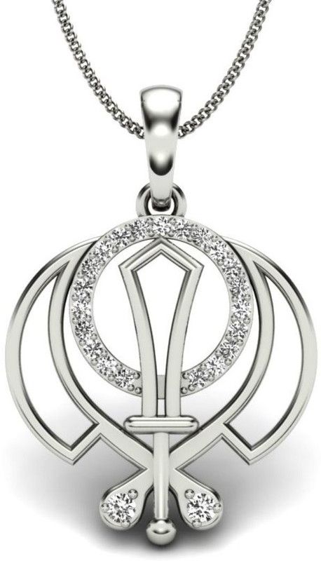 khanda 999 Silver Cubic Zirconia Alloy Locket