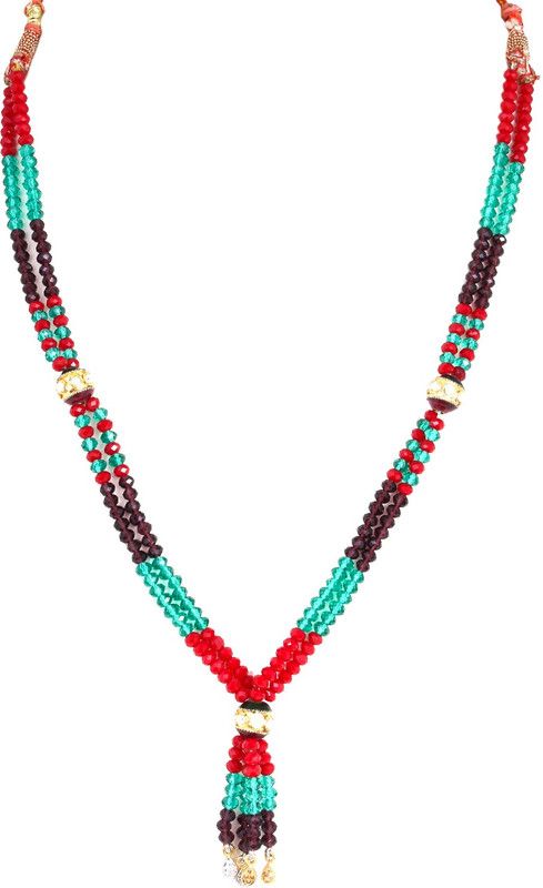 Attractive Beads Rhodium Plated Brass Necklace
