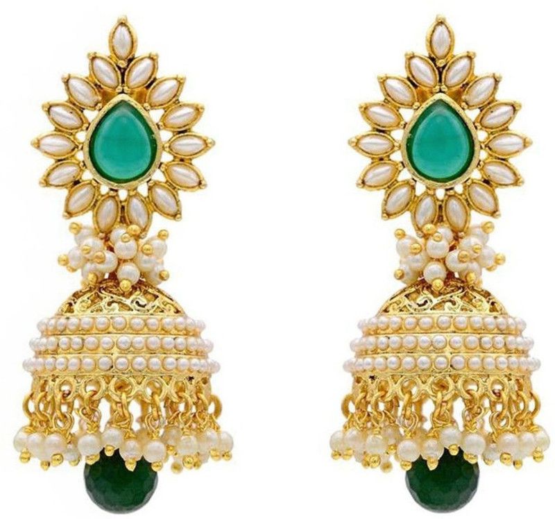 Glorious Pearly Fresh Glamour Jhumka Brass Jhumki Earring