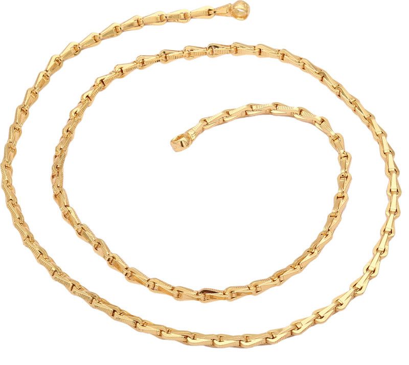 One Gram Micro Gold Plated Thick Size 30 Inches Wheat Designer Chain for Women and Girls Gold-plated Plated Metal Chain