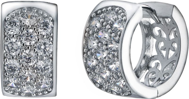 Round Diamonds Piercing Metal Hoop Earring