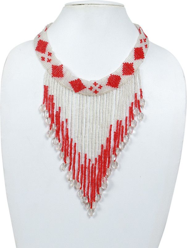 NECKLACE MADE OF GLASS BEADS WITH RESIN CLOSURE Beads Glass Necklace