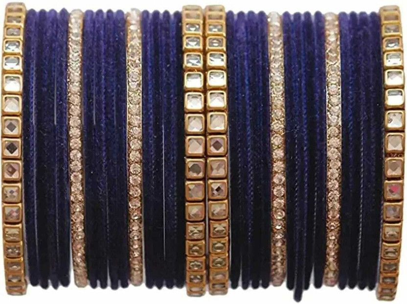 Metal Zircon Bangle Set  (Pack of 32)