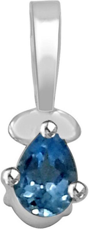 Pear shape Blue Topaz & Sterling Silver Pendant for Girls (SDS152) Sterling Silver Topaz Silver Pendant
