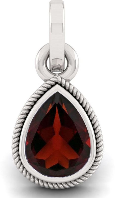 9.00 Ratti Natural Hessonite Garnet Gomed Astrological Pendant For Girls & Boys Silver Silver Pendant